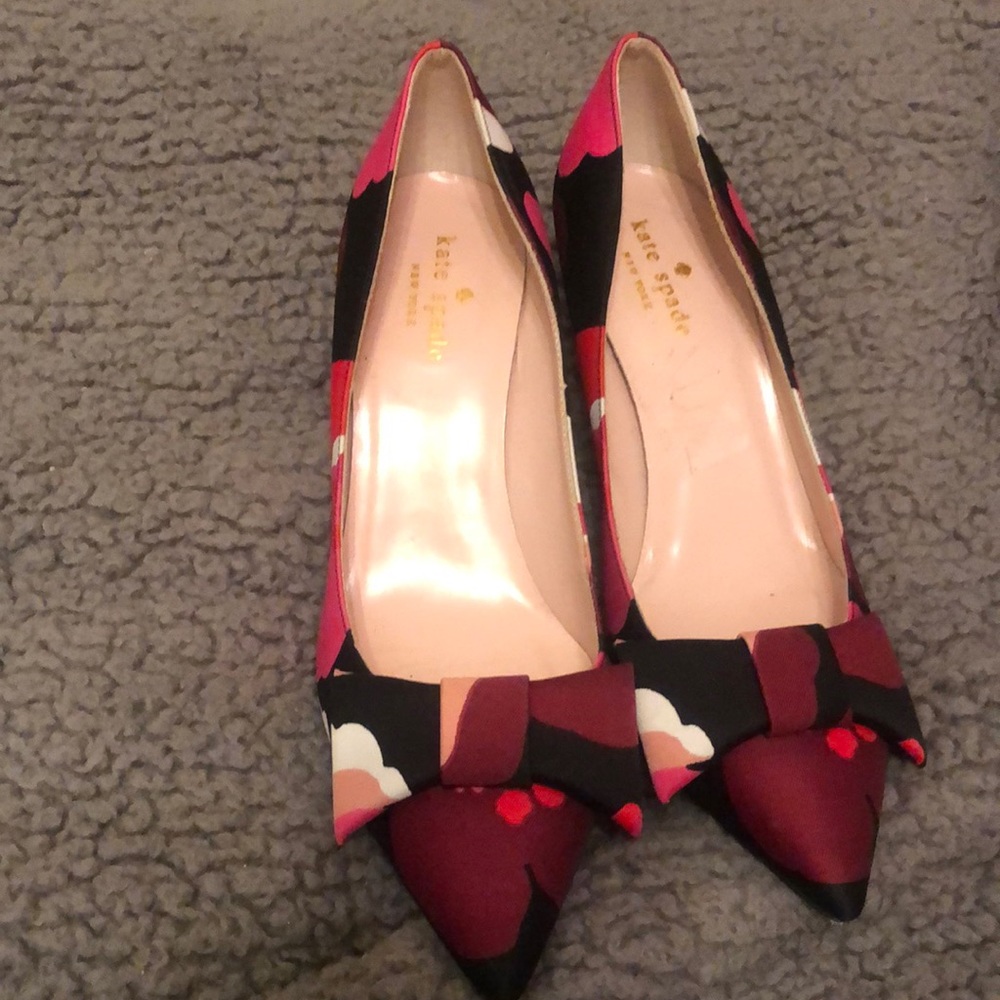 Kate Spade Red and Black Patterned Heels